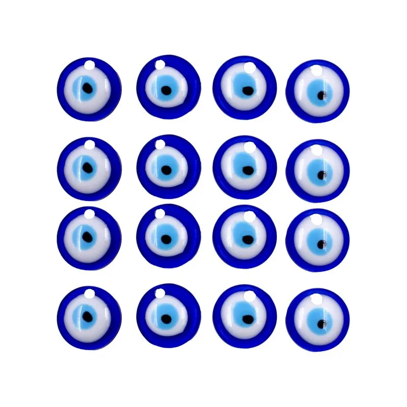 Pingente Olho Grego 20Mm Em Resina Com 05 Peças 042 - Azul 42