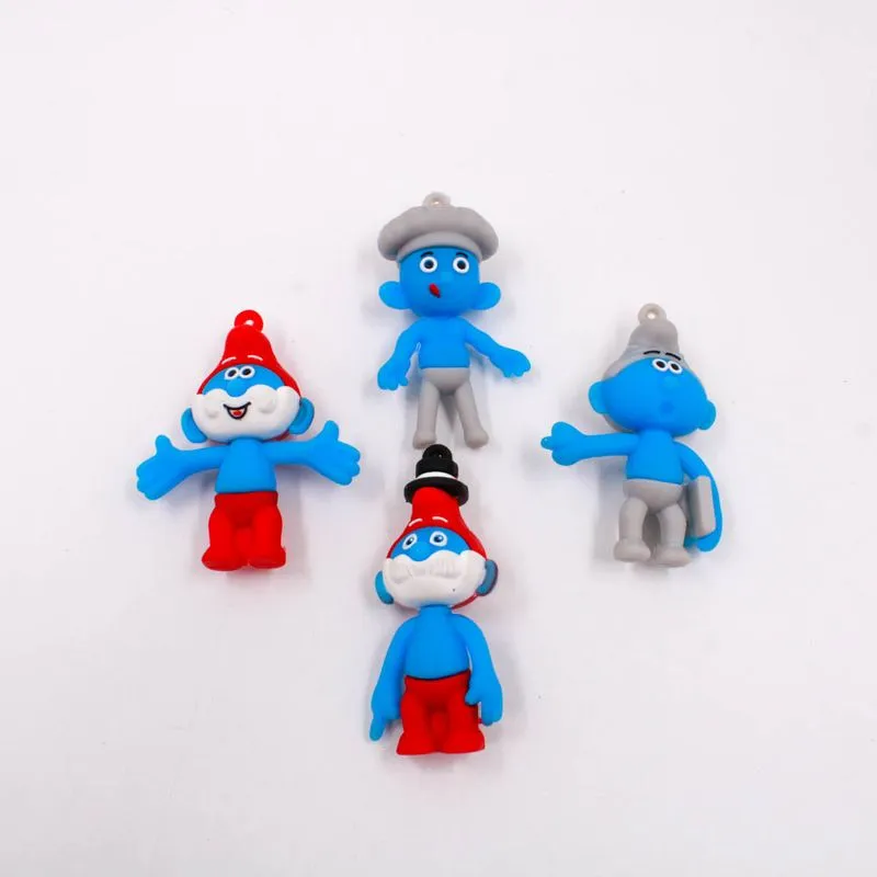 Pingente Os Smurfs 65Mm Emborrachado Com 02 Peças 103 - Colorido