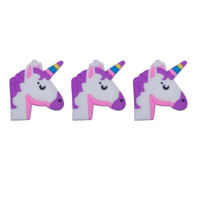 Aplique Unicornio 40X60m Em Pvc Com 05 Peças 288 - Branco / Roxo / Rosa Chiclete