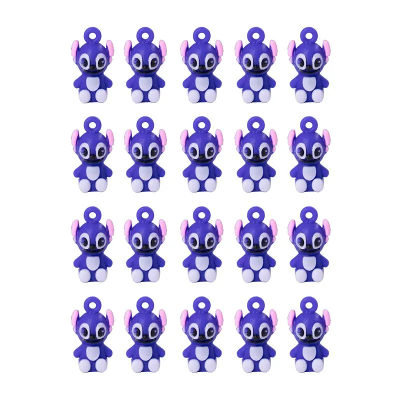 Pingente Stitch Sorridente 25Mm Emborrachado Com 10 Peças 103 - Colorido