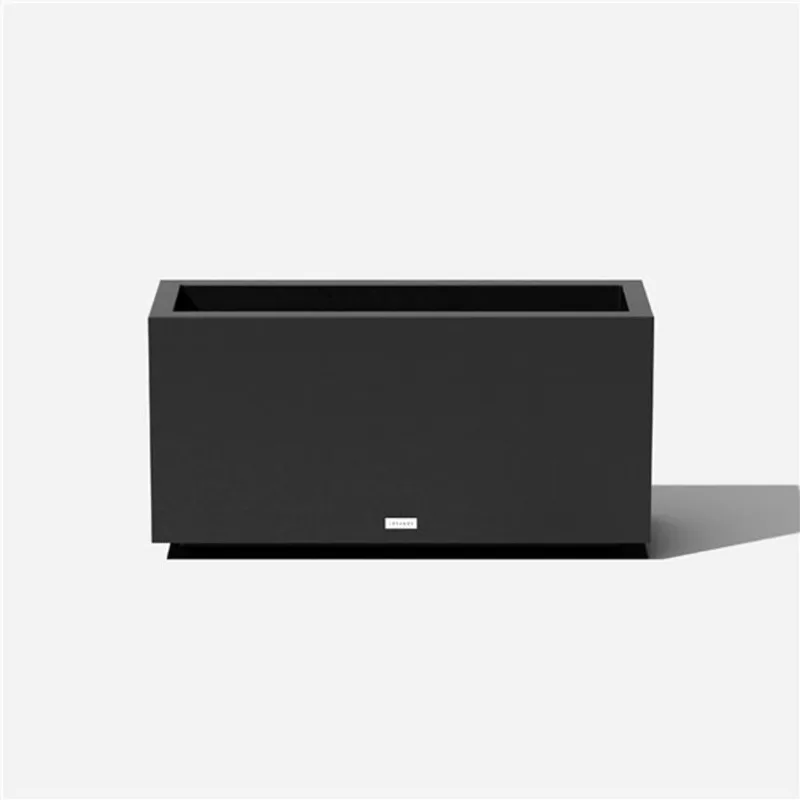 Veradek Block Series Long Box Medium 32-in Plastic Planter - Black