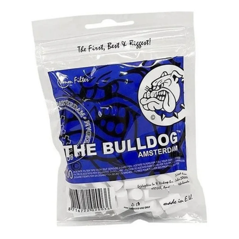 100 Filtros Acetato The Bulldog Amsterdam 8mm Biodegradável