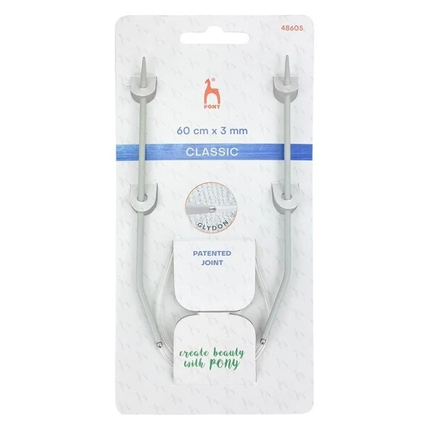 Pony Aluminium Circular Needles 60cm x 3mm OS