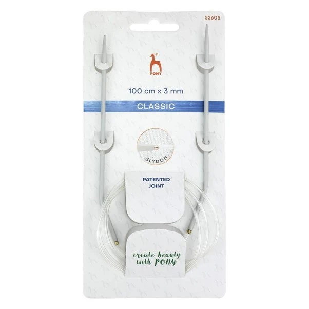 Pony Aluminium Circular Needles 100cn x 3mm OS