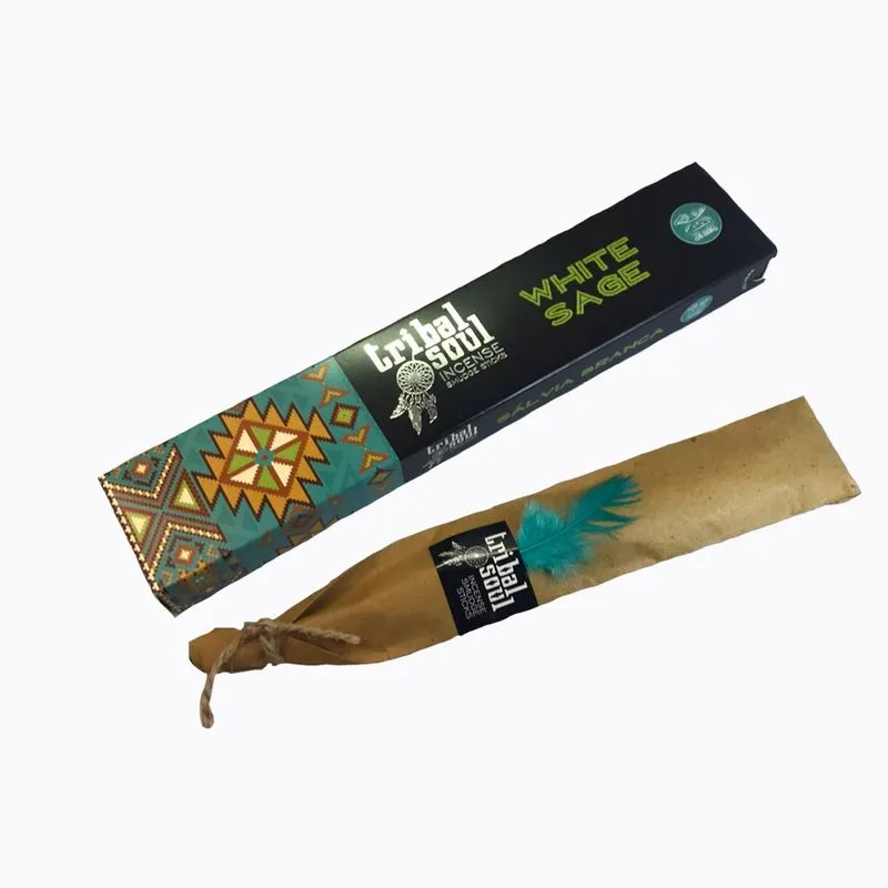 Incenso Indiano Massala Tribal Soul Sálvia Branca - Caixa 15 Gr - Hari Darshan