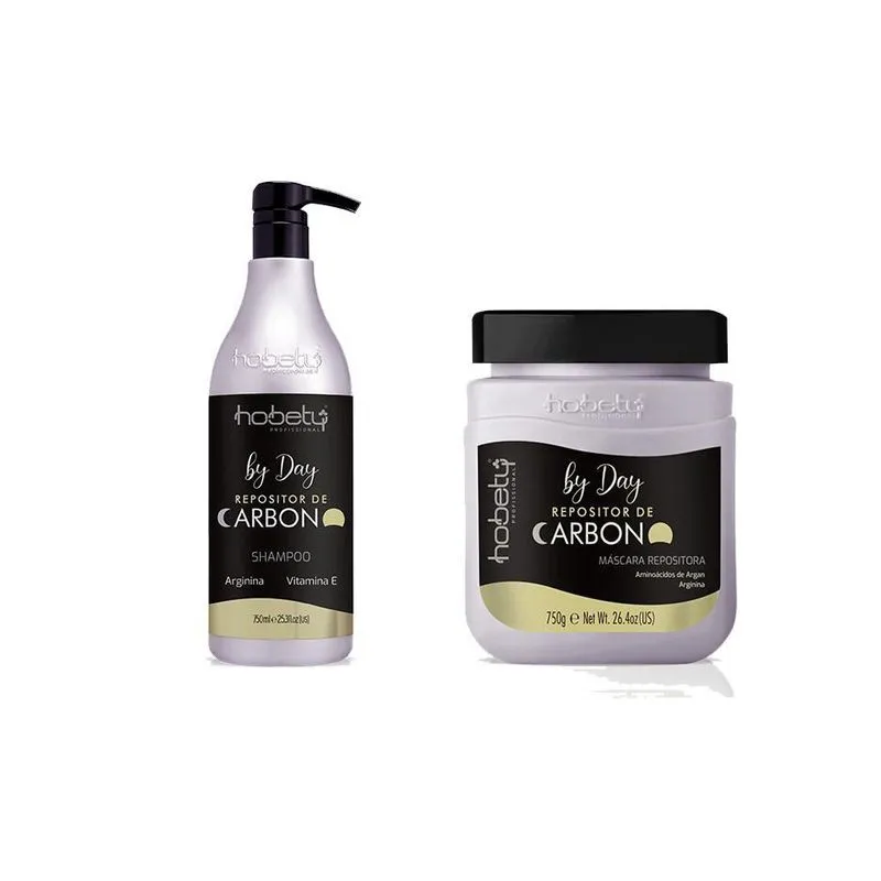 Kit Repositor De Carbono Hobety Shampoo 750Ml Máscara 750Gr