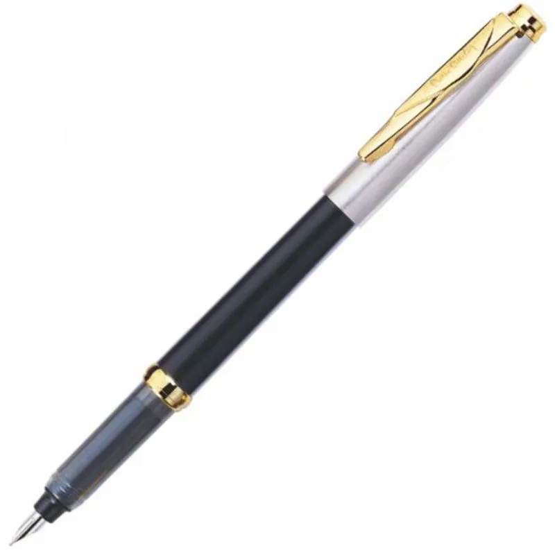 Caneta Tinteiro Pierre Cardin Momento Half Preta/prata