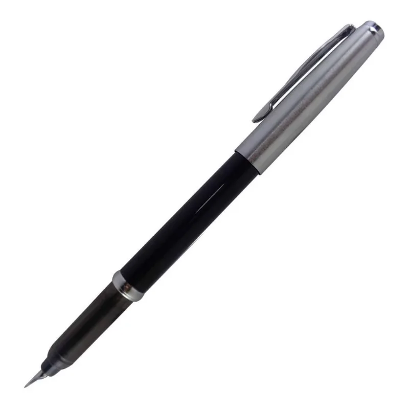 Caneta Tinteiro Pierre Cardin Penomatic Preto/prata