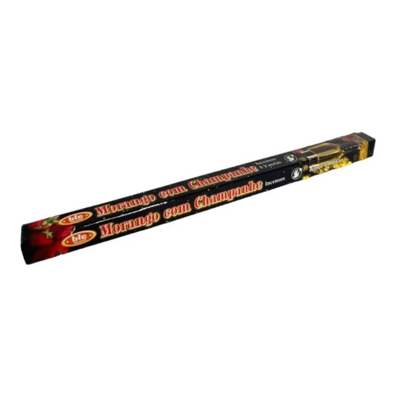 Incenso Indiano Bic Morango Com Champanhe Caixa 8