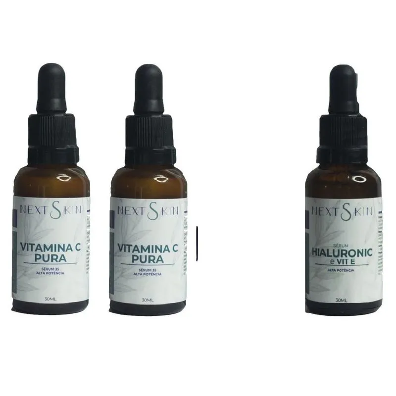Kit 2 Sérum Vitamina C 35% Next Skin + Hialuronico