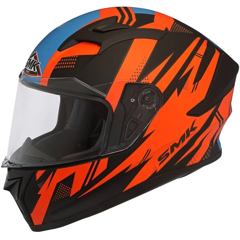 Capacete Smk Stellar Trek - Azul/preto/laranja Fosco
