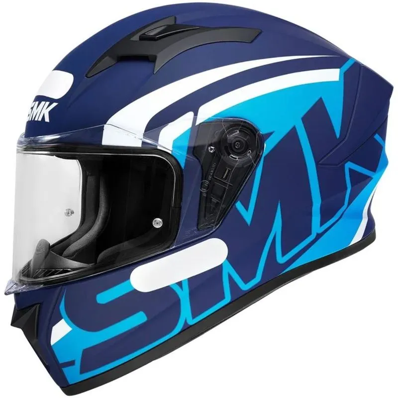 Capacete Smk Stellar Stage - Azul/branco Fosco
