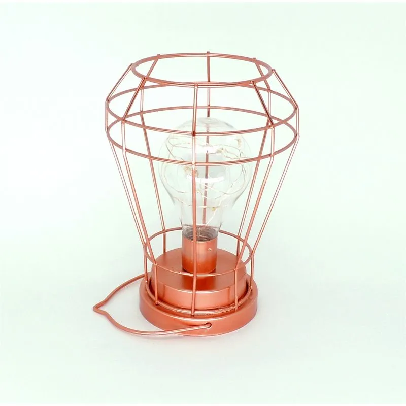 Luminária de Mesa Aramada Rose Gold