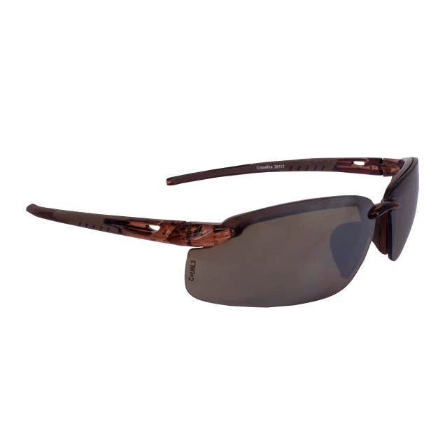 Crossfire ES5 Premium Safety Eyewear Crystal Brown Frame - HD Brown Mirror Lens