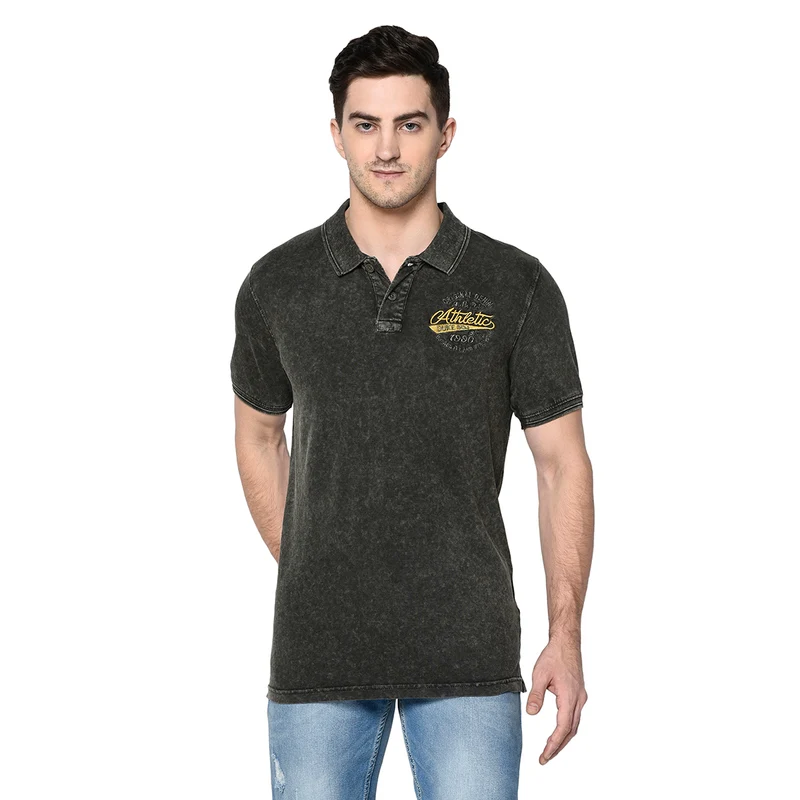 Duke Stardust Men Half Sleeve Cotton T-Shirt (LF4613) S / Washed / Olive