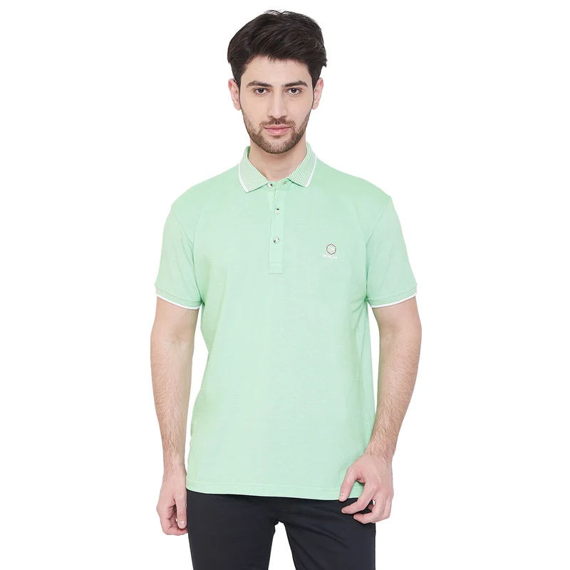Duke Urban Men Half Sleeve T.Shirt (LQ6262) Opal Green / L / Striped