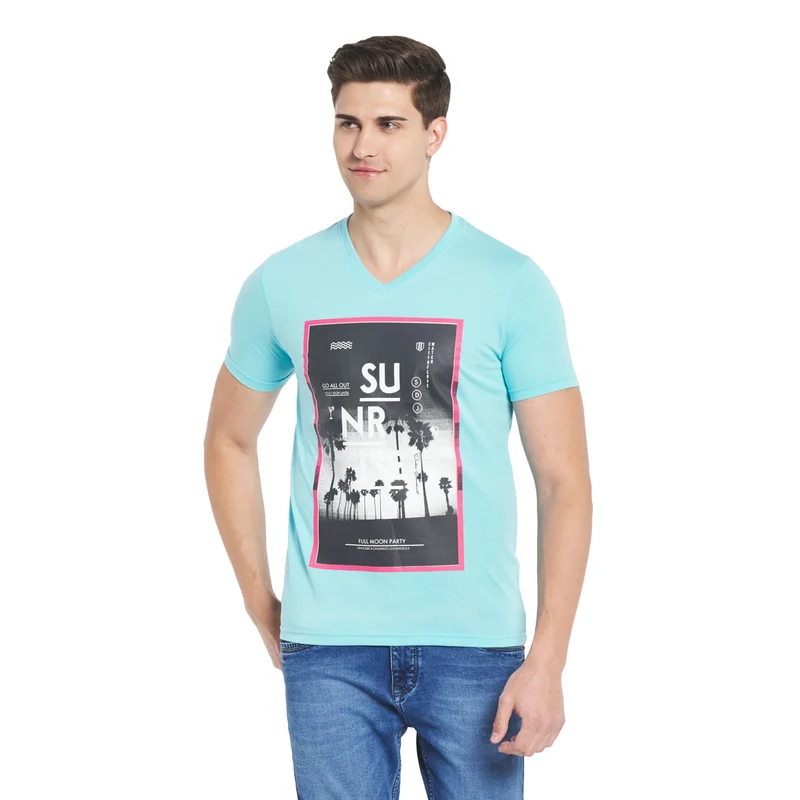 Duke Stardust Men Half Sleeve Cotton T-Shirt (MTLF231) S / Purist Blue / Printed