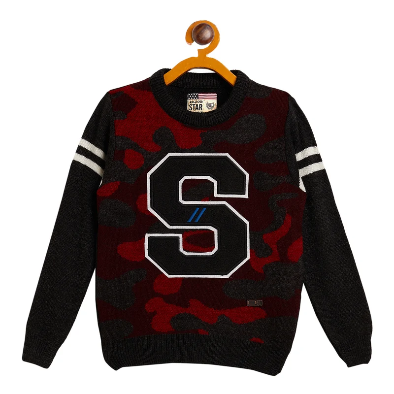 Duke Urban Boys Full Sleeve Round Neck Pullover (SDS3541) Black Mix / 28 / Printed
