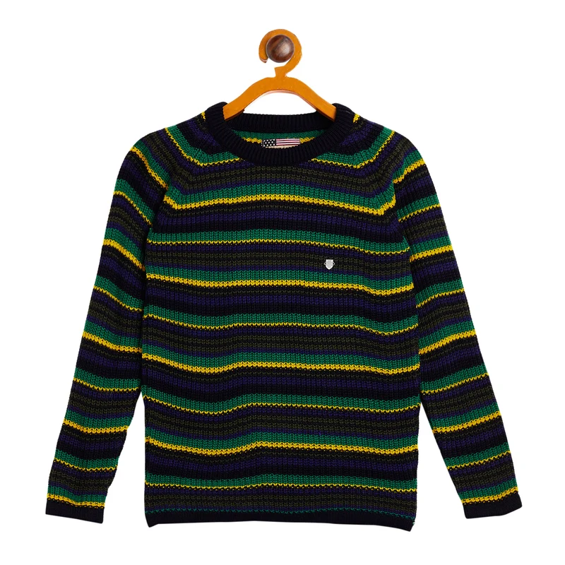Duke Urban Boys Full Sleeve Round Neck Pullover (SDS3543) Navy / 32 / Striped