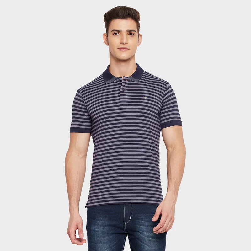 Duke Men Stardust Cotton Full Sleeve Shirt (LQ4612) Navy / L / Striped