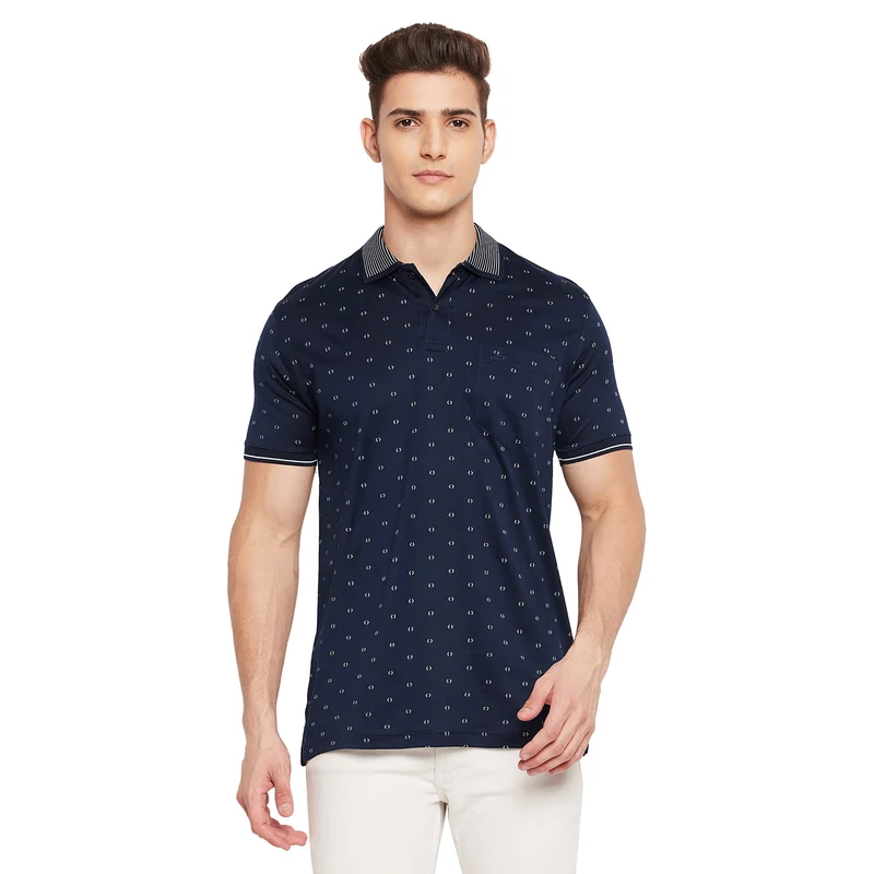 Duke Urban Men Half Sleeve Cotton T-shirt (LQ4593) Navy / S / Printed