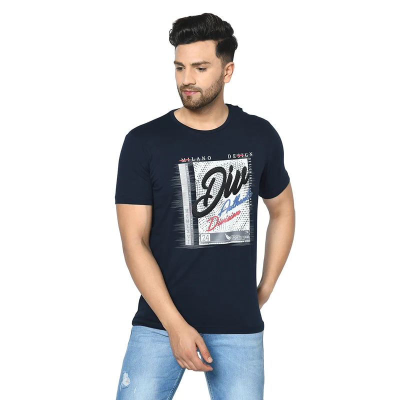 Duke Urban Men Half Sleeve T.Shirt (LQ4598) Navy / L / Printed