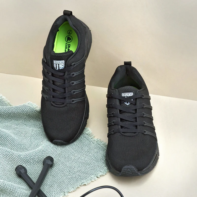 Duke Men Sports Shoes (FWOL1315) UK 10 / Black / SOLID