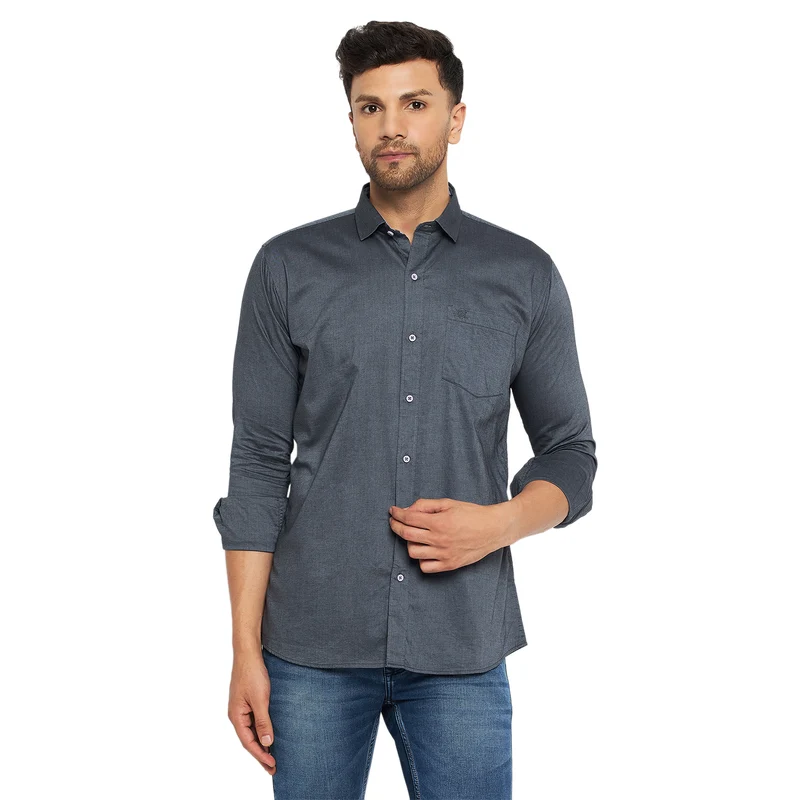 Duke Stardust Men Full Sleeve Cotton Shirt (SDO88BCO) D.Grey / M / Solid