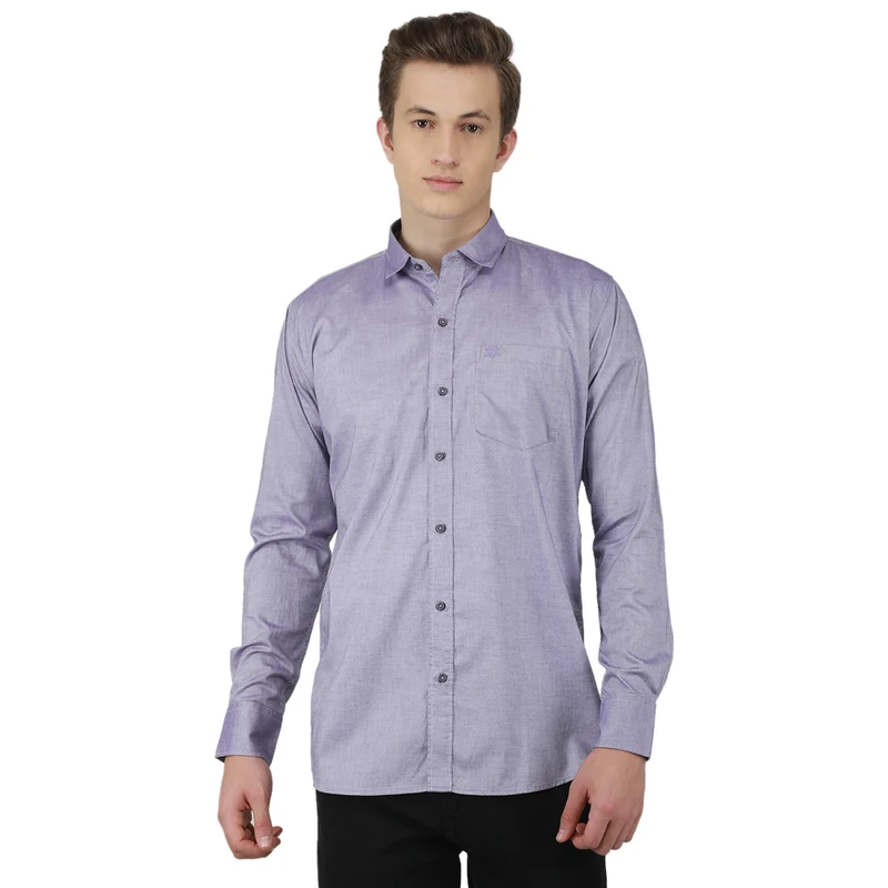 Duke Stardust Men Full Sleeve Cotton Shirt (SDO88BCO) L.Purple / L / Solid
