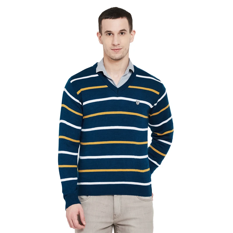 Duke Stardust Men Long Sleeve Sweater (SDS8065) XXL / Air Force / Striped