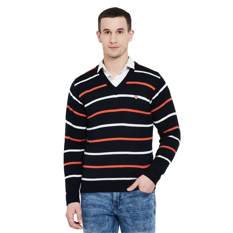 Duke Stardust Men Long Sleeve Sweater (SDS8065) XL / D.Navy / Striped