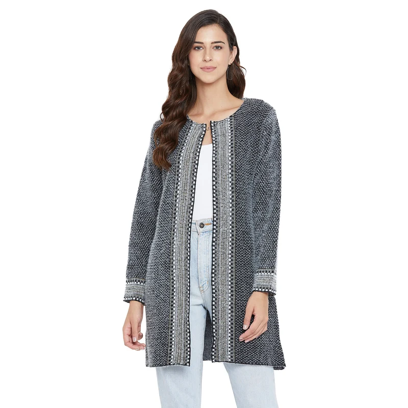 Duke Urban Women Full Sleeve Shrug (SDS975) XXL / Black / Herringbone