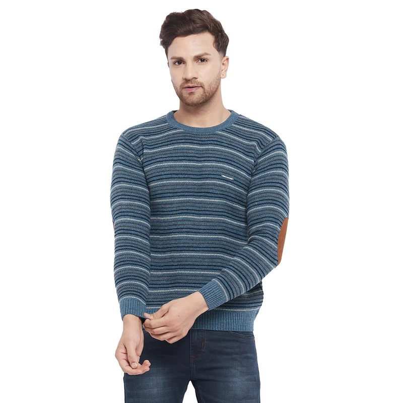 Duke Urban Men Full Sleeve Sweater (SDS723) Blue / XXL / Striped