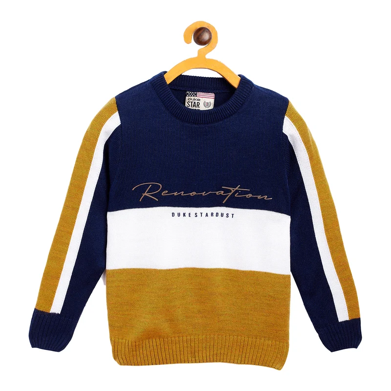 Duke Urban Boys Full Sleeve Sweater (SDS3584) 28 / D.Navy / Colorblock