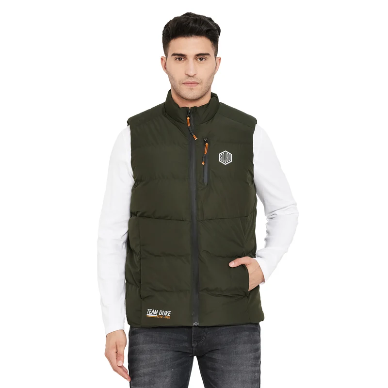Duke Urban Men Sleeveless Jacket (SDZ914) M / Olive / Solid