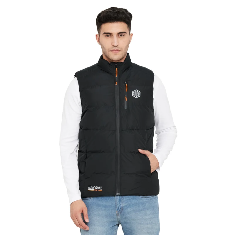 Duke Urban Men Sleeveless Jacket (SDZ914) 2XL / Black / Solid