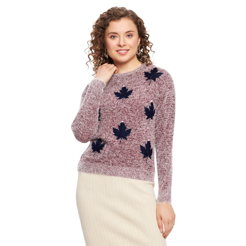 Duke Urban Women Full Sleeve Sweater (SDS928) Wine / XXL / Printed