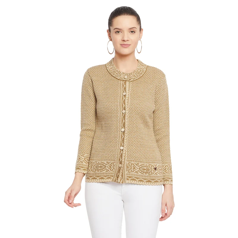 Duke Urban Women Full Sleeve Cardigan (SDS9616) S / Green / Self Design
