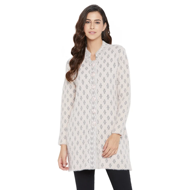 Duke Urban Women Full Sleeve Long Cardigan (SDS9651) S / Pink / Argyle