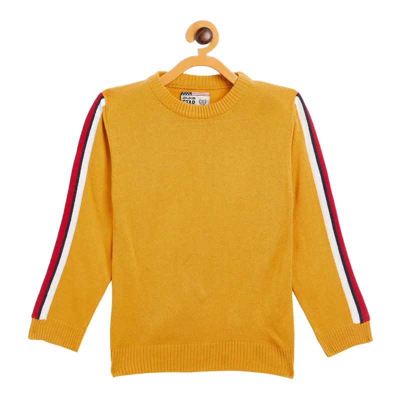 Duke Urban Boys Round Neck Sweater (SDS3566) 34 / Mustard / Solid