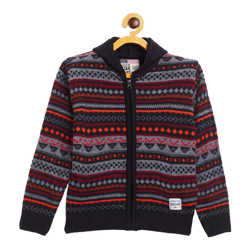 Duke Urban Boys Hooded Sweater (SDS3576) 28 / Black / Printed