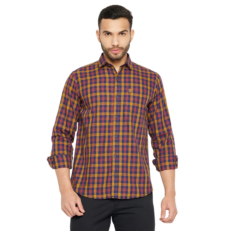Duke Stardust Men Full Sleeve Cotton Shirt (SDO5CKOB) Mustard / L / Checkered