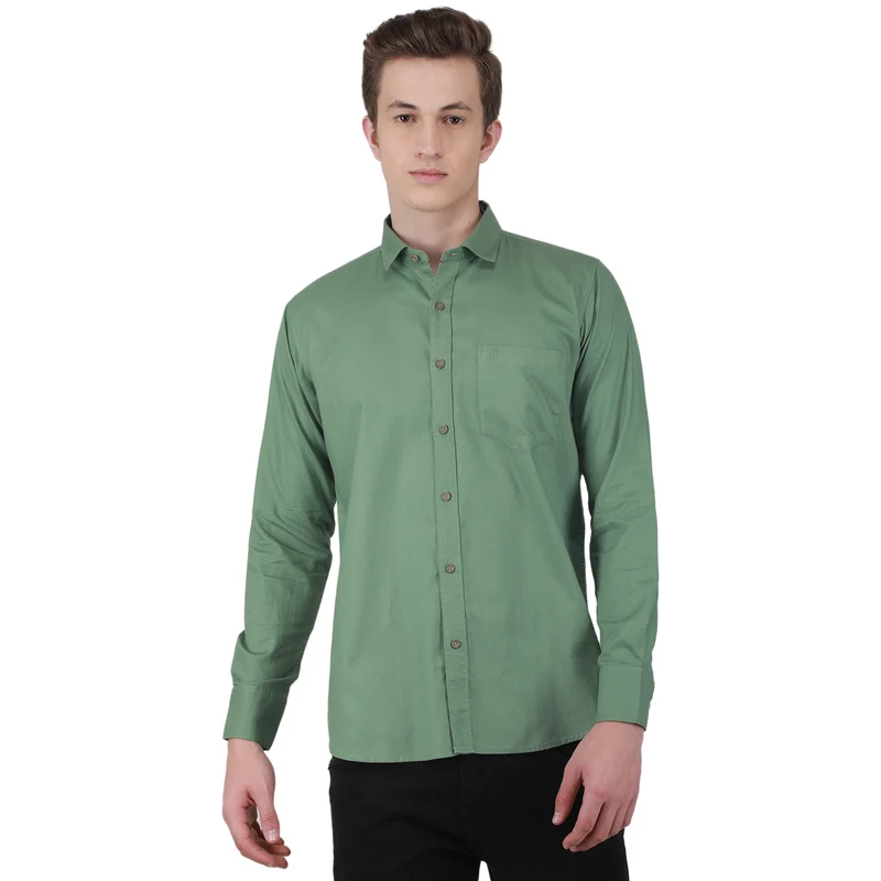 Duke Stardust Men Full Sleeve Cotton Shirt (SDO8PCD) Sea Green / L / Solid