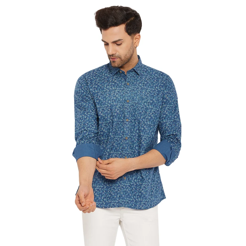 Duke Men Stardust Cotton Full Sleeve Shirt (SDO8PRS) Blue / XXL / Printed