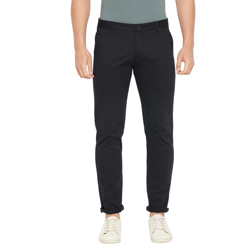 Duke Urban Men Slim Fit Cotton Trousers (SDT4514) Black / 36 / Solid