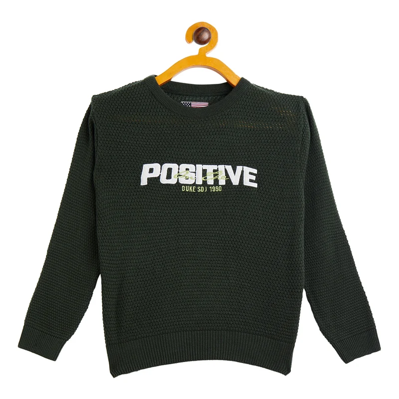 Duke Urban Boys Round Neck Sweater (SDS3561) Olive / 30 / Printed