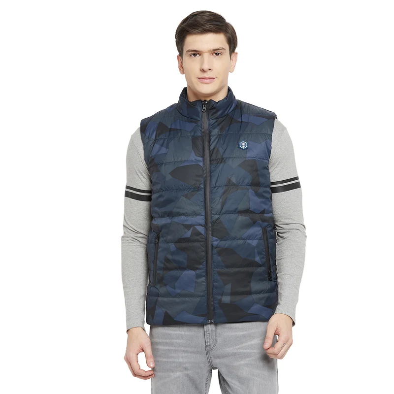 Duke Urban Men Sleeveless Reversible Jacket (SDZ907) Navy / S / Solid
