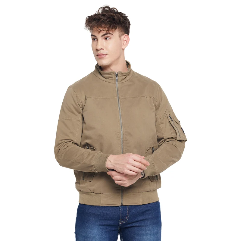 Duke Stardust Men Full Sleeve Jacket (SDZ925) Khaki / XXL / Solid