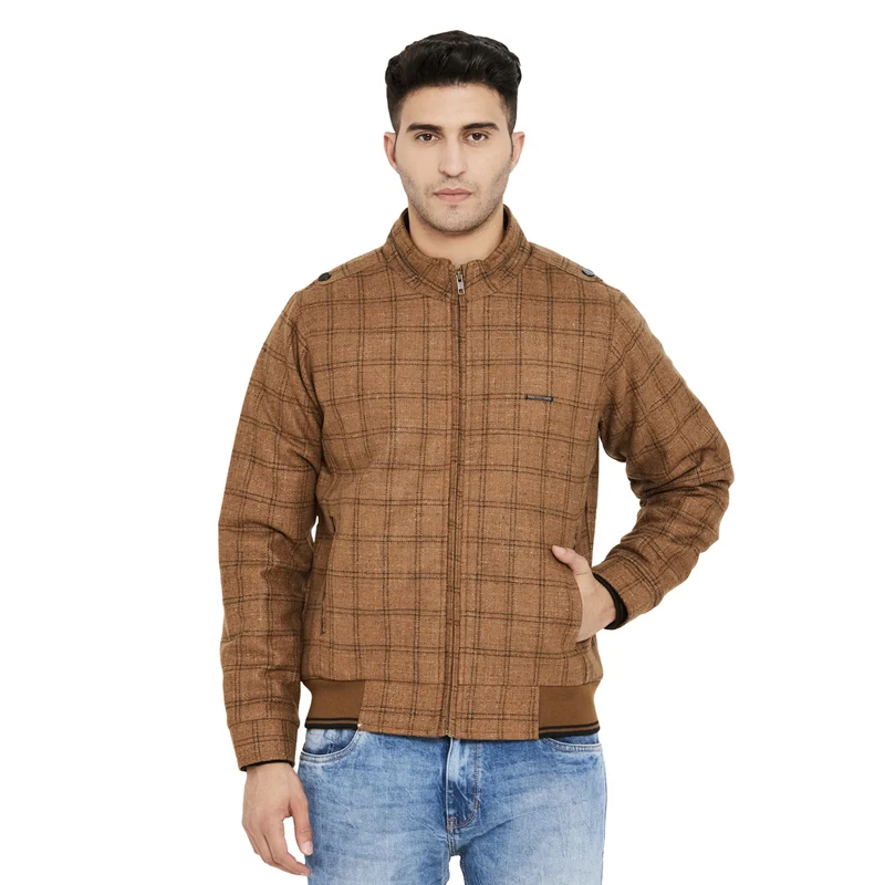 Duke Stardust Men Full Sleeve Jacket (SDZ928) 2XL / Tan / Checkered