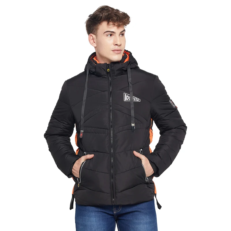 Duke Urban Men Full Sleeve Hooded Jacket (SDZ942) Black / M / Solid